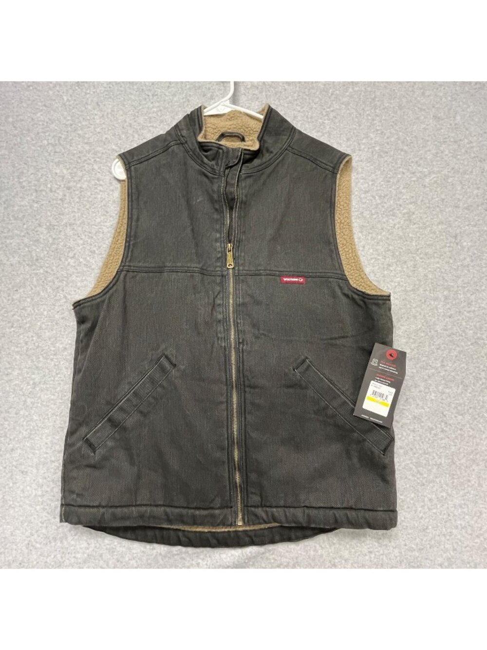 Wolverine Men's Upland Vest Size M Cotton Twill Sherpa Lined Workwear Black